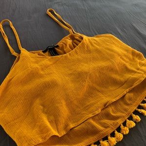 Forever 21 mustard yellow crop top